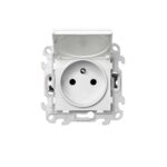 Prise 2P+T etanche IP44 mécanisme +touche / 16 A 250 V connexion rapide blanc Simon 24 Harmonie