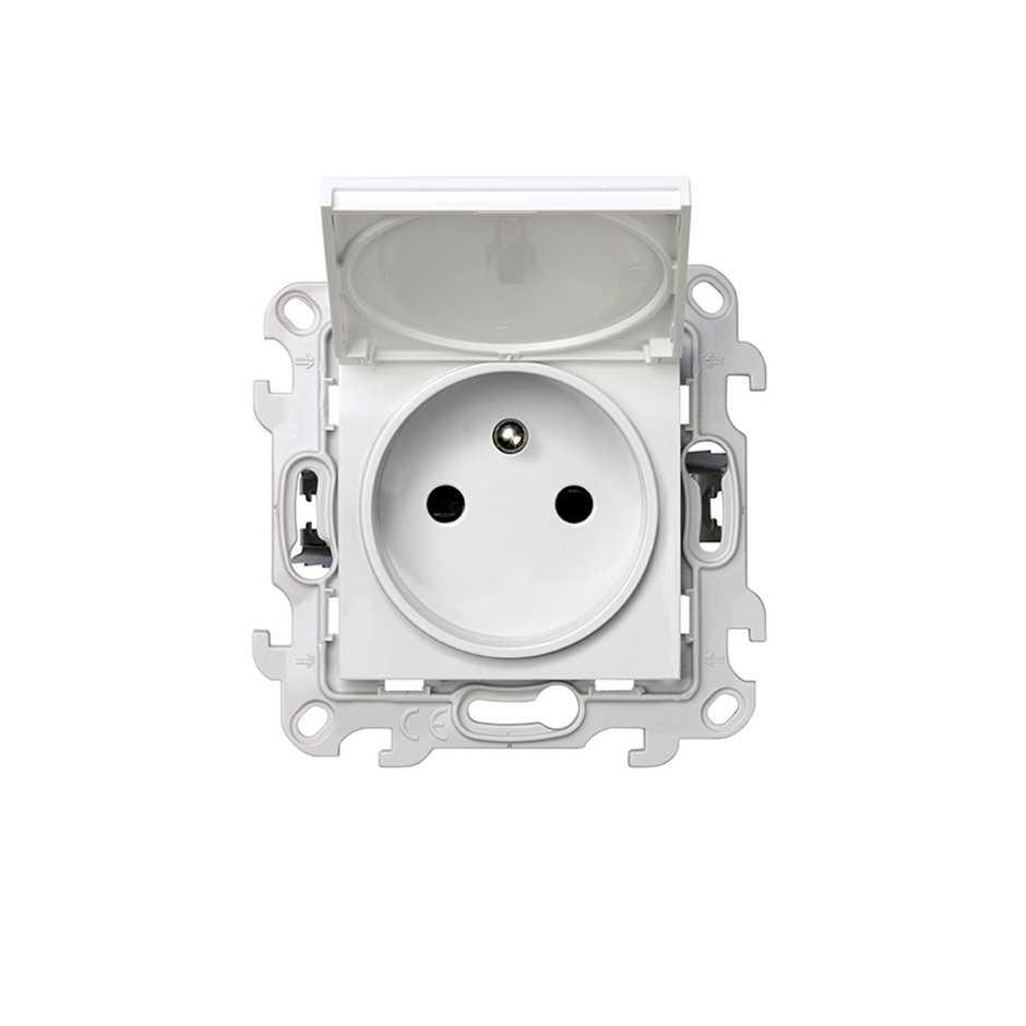 2400447-030-main.jpg Prise 2P+T etanche IP44 mécanisme +touche / 16 A 250 V connexion rapide blanc Simon 24 Harmonie - Image 1