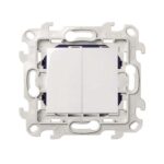 Double interrupteur 10 AX 250 V connexion rapide blanc Simon 24 Harmonie