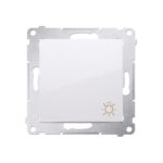 Poussoir lumière 16AX connexion à vis avec griffes blanc Simon 54