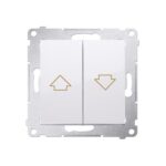 Double poussoir volet roulant 16AX connexion à vis avec griffes blanc Simon 54