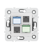 Prise mixte RJ45 CAT.6 + Prise RJ12 CAT.3 + obturateurs