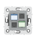 Prise mixte RJ45 CAT.6 + Prise RJ12 CAT.3 + obturateurs - Image 4