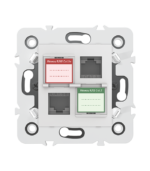 Prise mixte RJ45 CAT.5e + Prise RJ12 CAT.3 + obturateurs