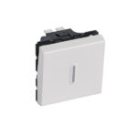 poussoir inverseur Mosaic Easy-Led 6A  250V A VOYANT~ 2 modules [ 77042 ]  - blanc . LEGRAND